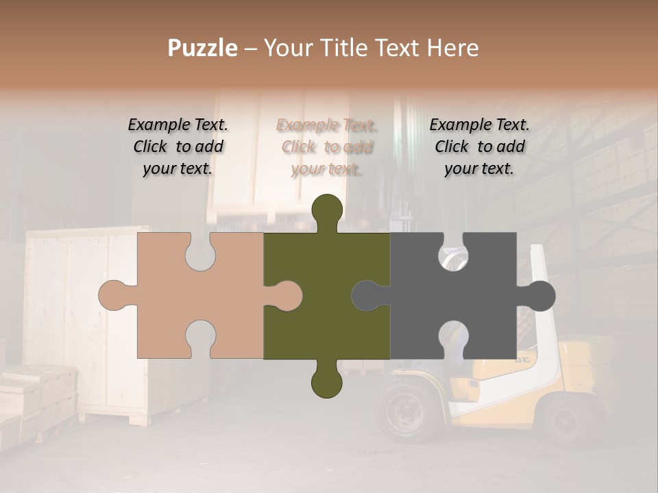 Man Working On The Truck In The Warehouse PowerPoint Template