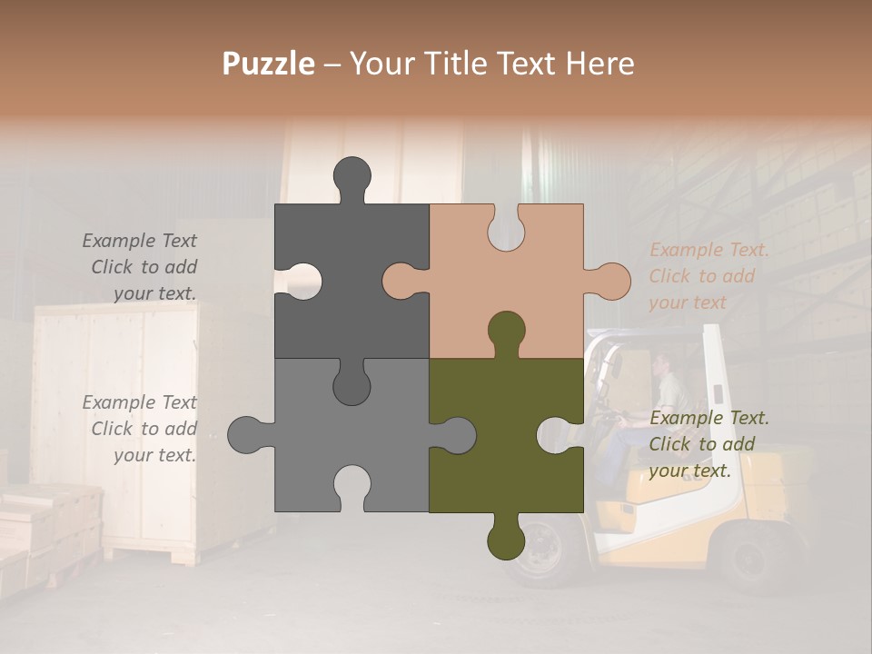 Man Working On The Truck In The Warehouse PowerPoint Template