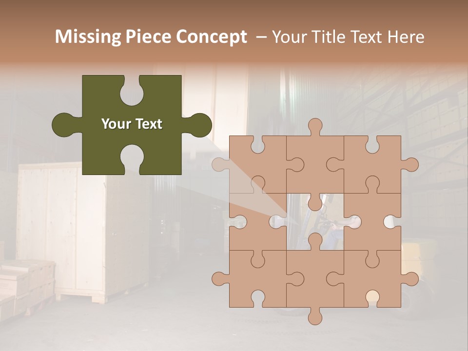 Man Working On The Truck In The Warehouse PowerPoint Template