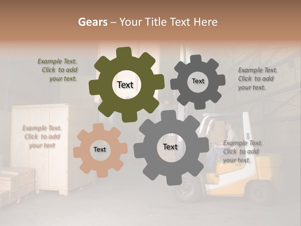 Man Working On The Truck In The Warehouse PowerPoint Template