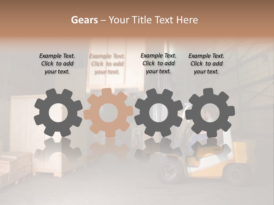 Man Working On The Truck In The Warehouse PowerPoint Template