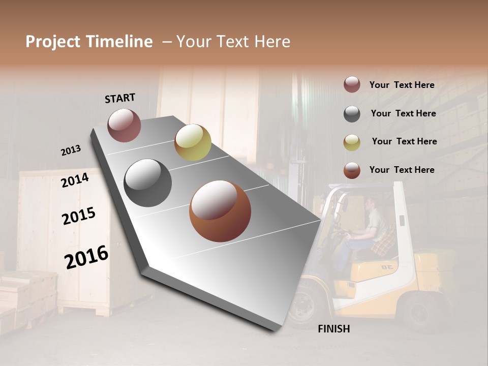Man Working On The Truck In The Warehouse PowerPoint Template