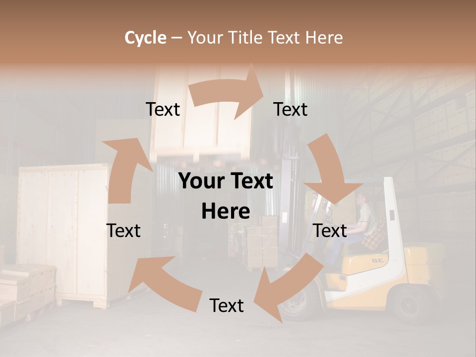 Man Working On The Truck In The Warehouse PowerPoint Template