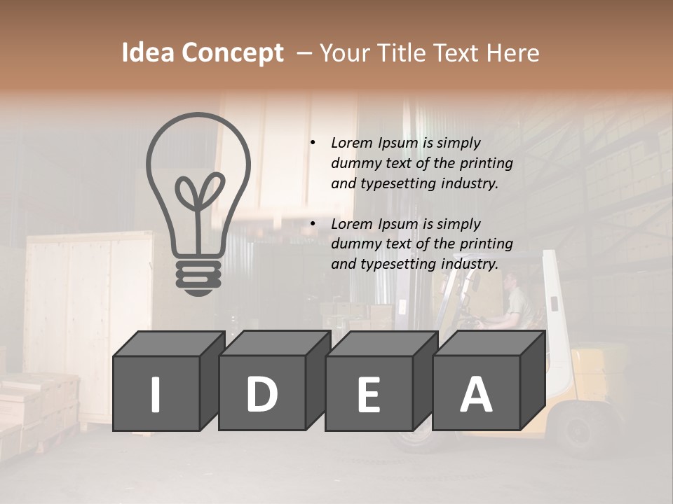 Man Working On The Truck In The Warehouse PowerPoint Template