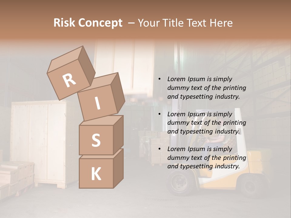 Man Working On The Truck In The Warehouse PowerPoint Template