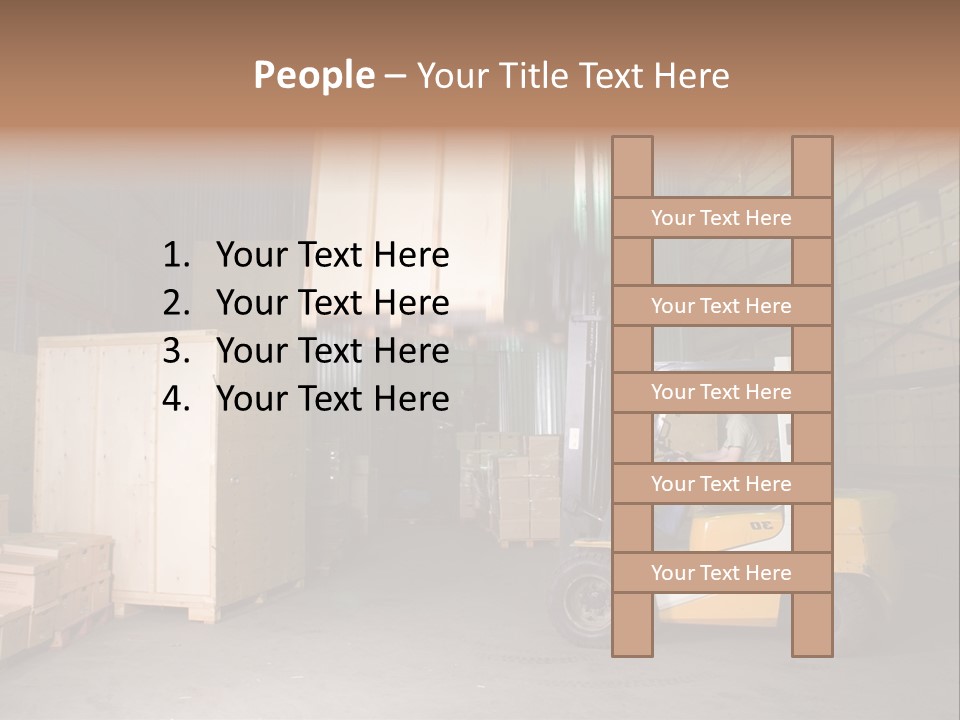 Man Working On The Truck In The Warehouse PowerPoint Template