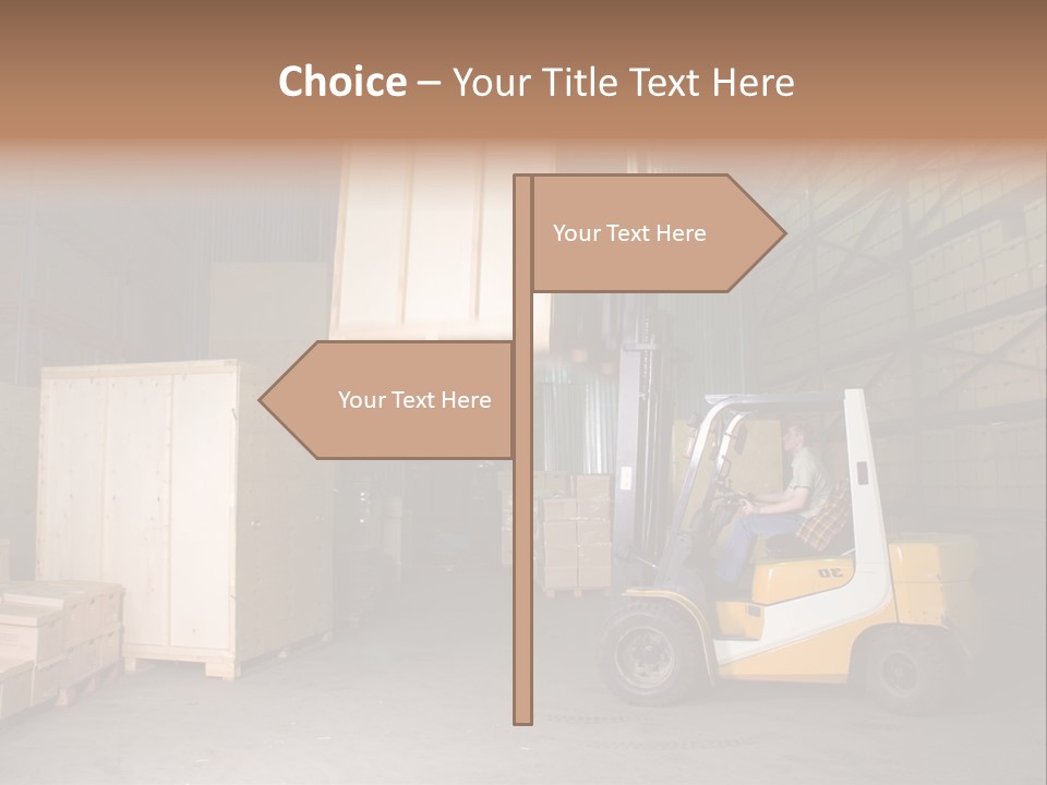 Man Working On The Truck In The Warehouse PowerPoint Template
