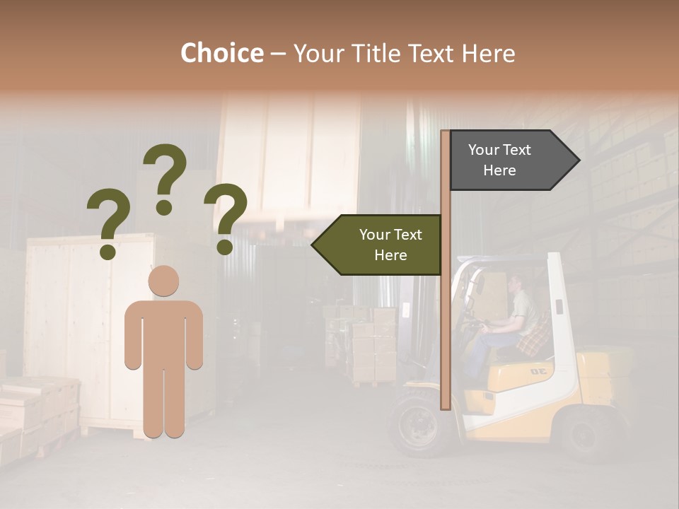 Man Working On The Truck In The Warehouse PowerPoint Template