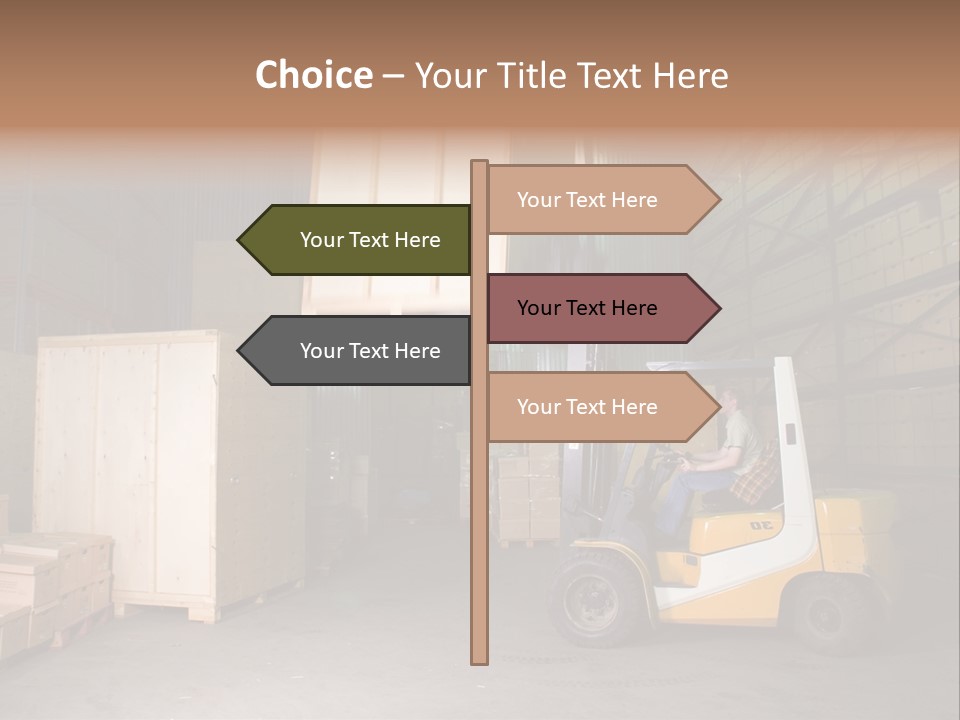 Man Working On The Truck In The Warehouse PowerPoint Template
