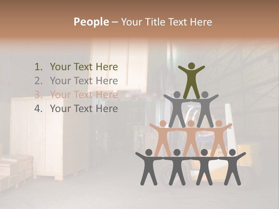 Man Working On The Truck In The Warehouse PowerPoint Template