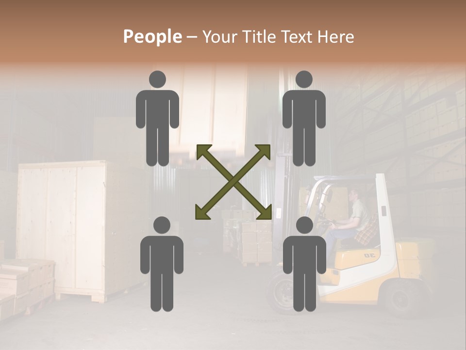 Man Working On The Truck In The Warehouse PowerPoint Template