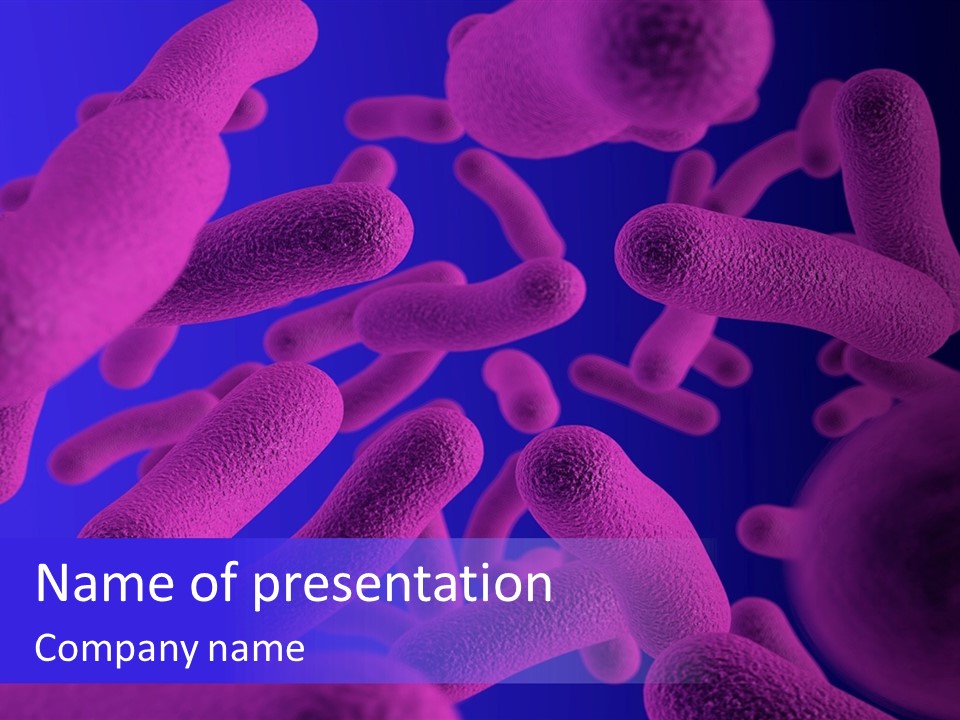 Realistic Rendering Of Bacteria - In Colors PowerPoint Template
