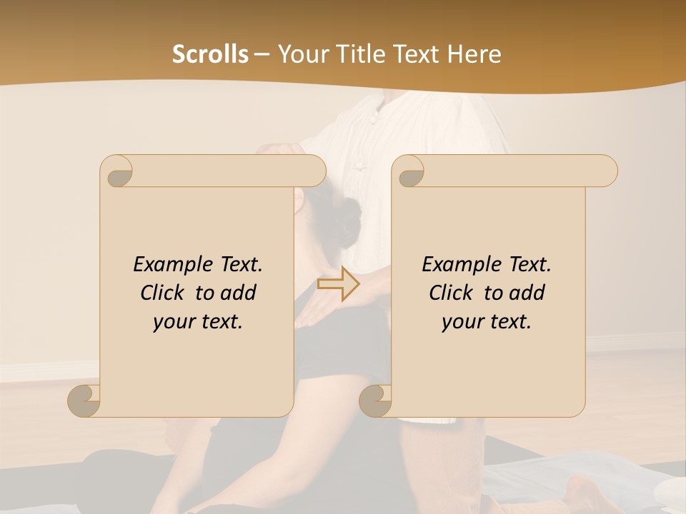 Therapist Stretching Client's Neck In Massage Thai PowerPoint Template