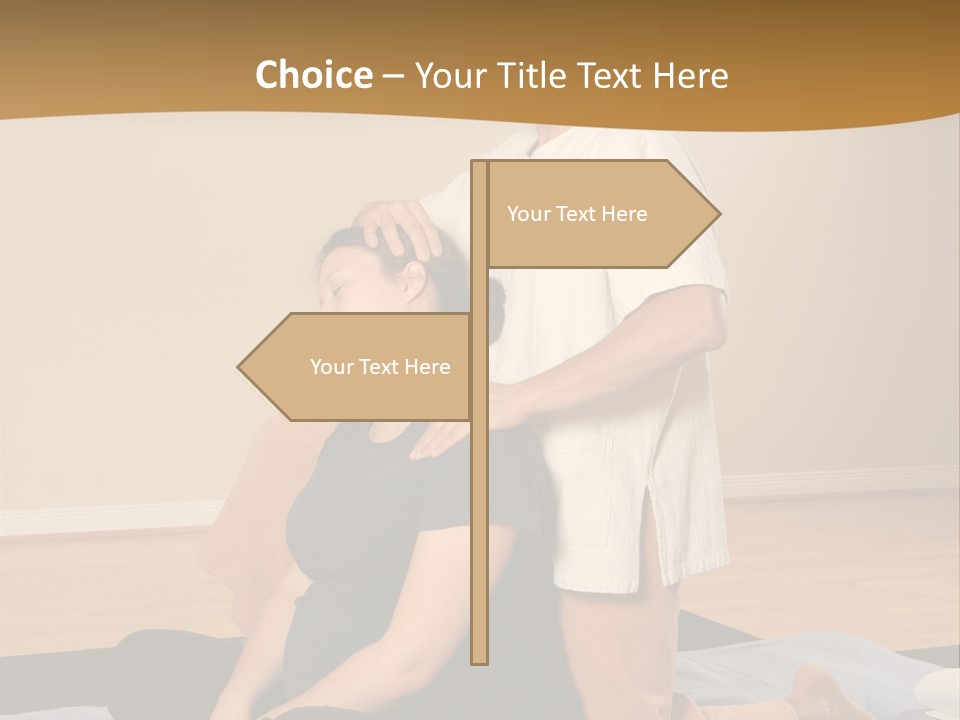 Therapist Stretching Client's Neck In Massage Thai PowerPoint Template