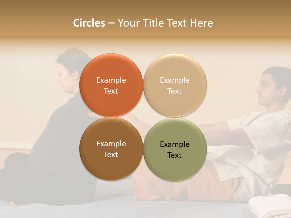 A Man And Woman Sitting On A Bed Holding Hands PowerPoint Template