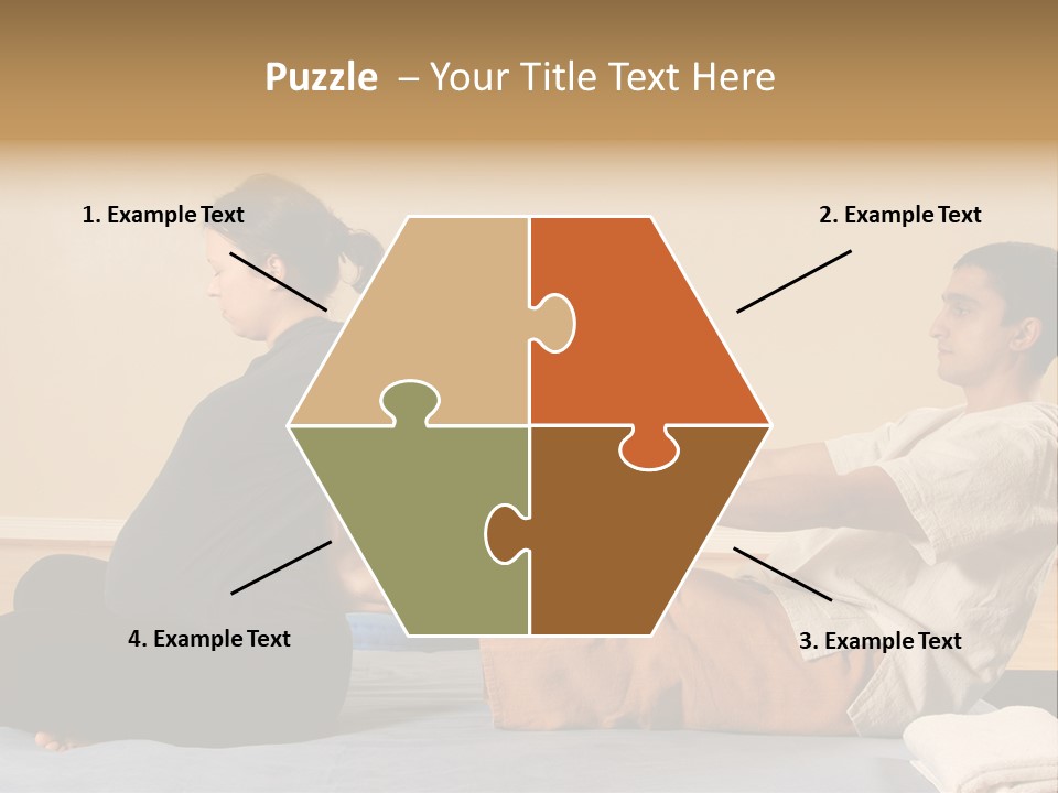 A Man And Woman Sitting On A Bed Holding Hands PowerPoint Template