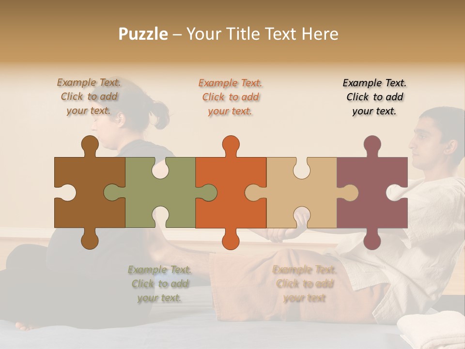 A Man And Woman Sitting On A Bed Holding Hands PowerPoint Template