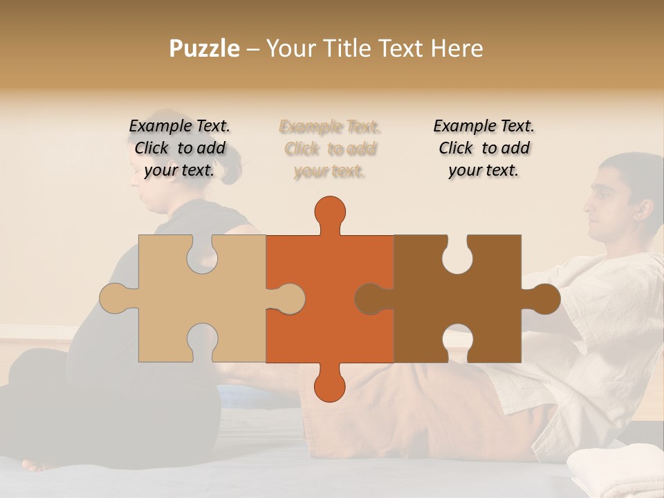 A Man And Woman Sitting On A Bed Holding Hands PowerPoint Template