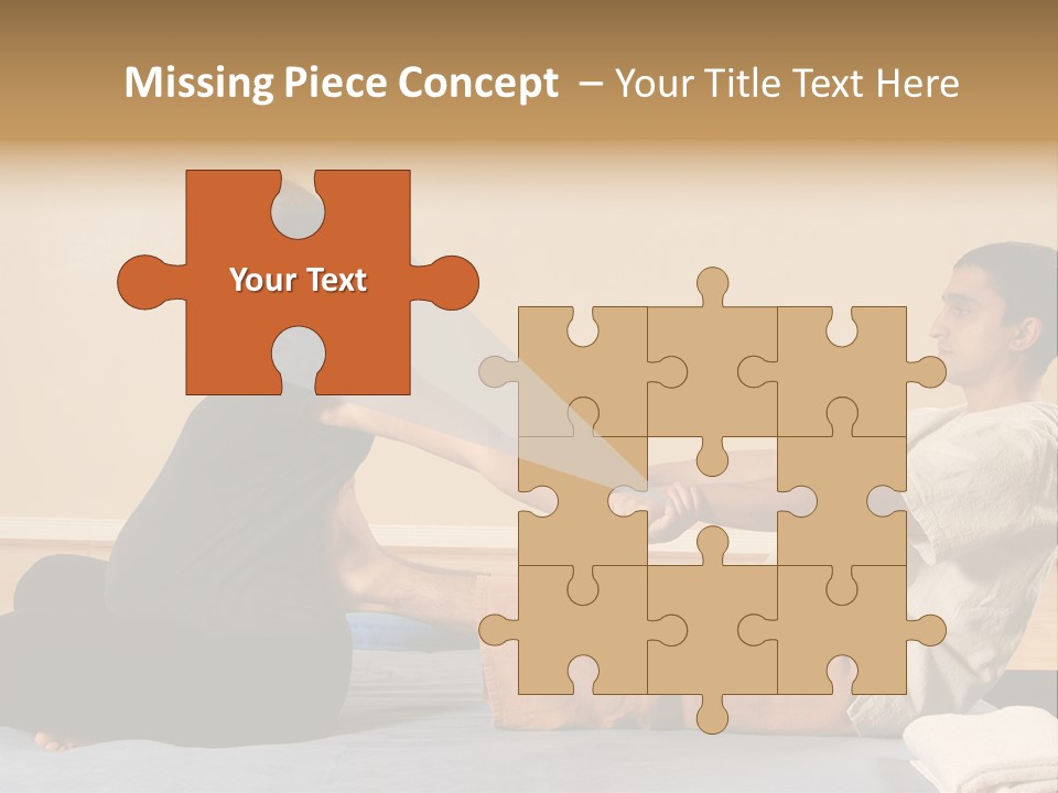 A Man And Woman Sitting On A Bed Holding Hands PowerPoint Template