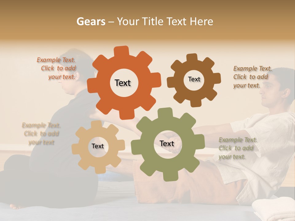 A Man And Woman Sitting On A Bed Holding Hands PowerPoint Template