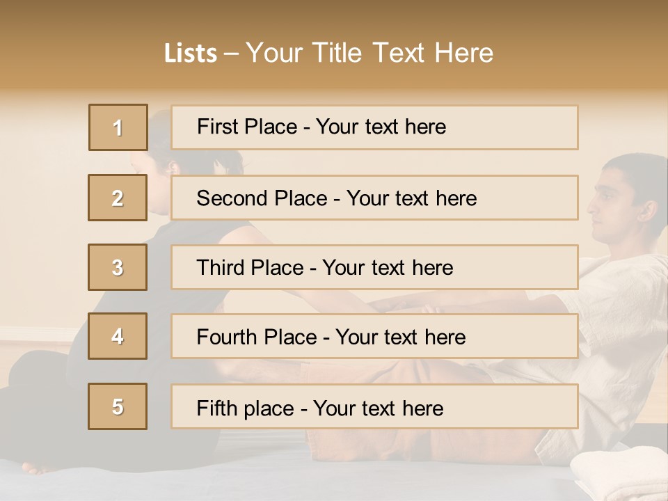 A Man And Woman Sitting On A Bed Holding Hands PowerPoint Template