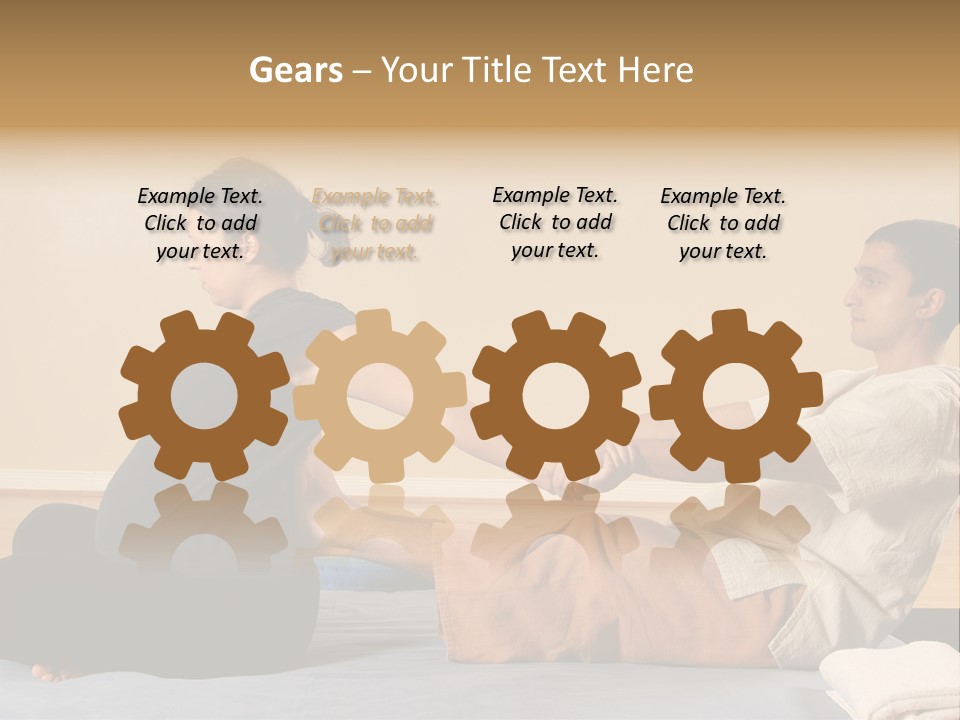 A Man And Woman Sitting On A Bed Holding Hands PowerPoint Template