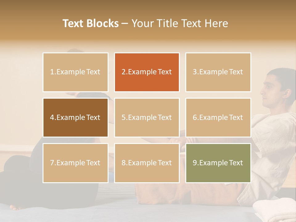 A Man And Woman Sitting On A Bed Holding Hands PowerPoint Template