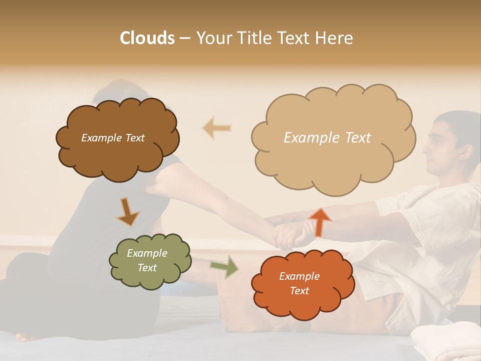 A Man And Woman Sitting On A Bed Holding Hands PowerPoint Template