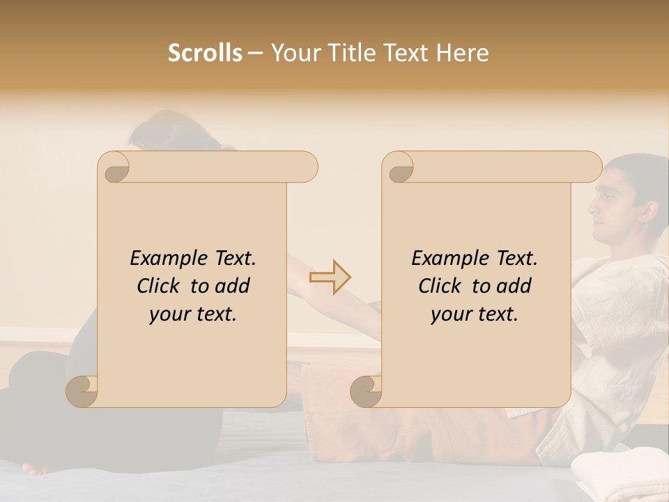 A Man And Woman Sitting On A Bed Holding Hands PowerPoint Template