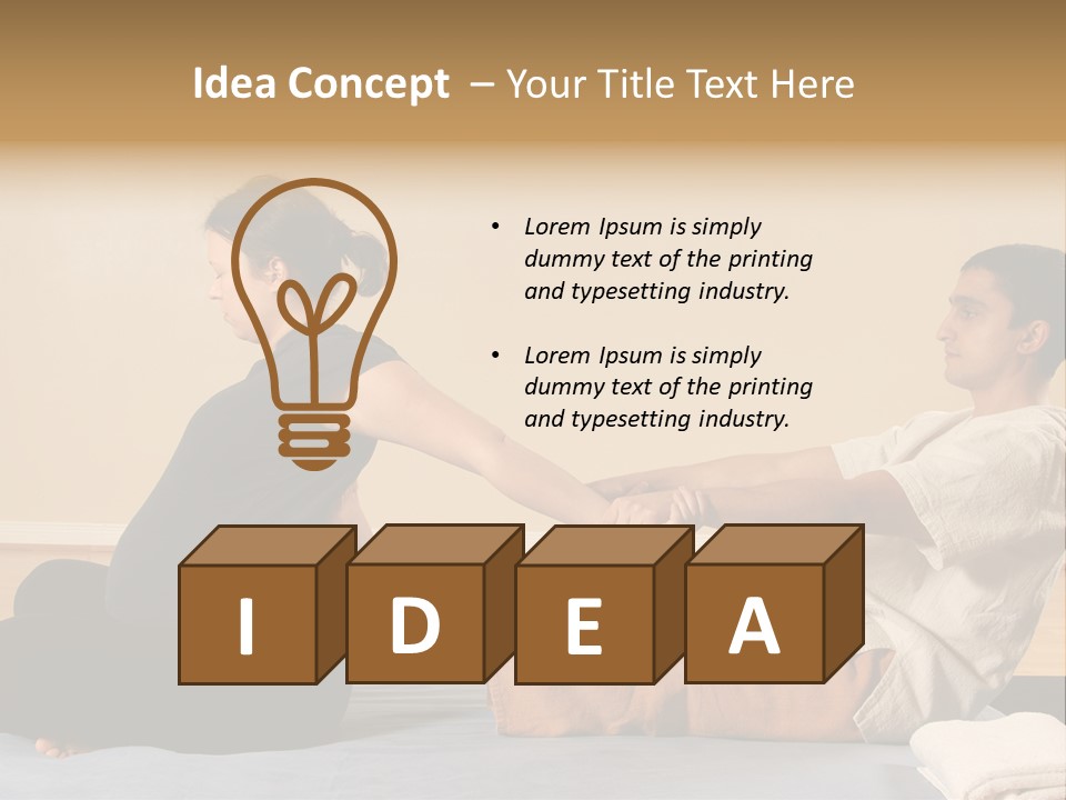 A Man And Woman Sitting On A Bed Holding Hands PowerPoint Template