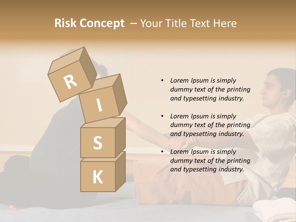 A Man And Woman Sitting On A Bed Holding Hands PowerPoint Template