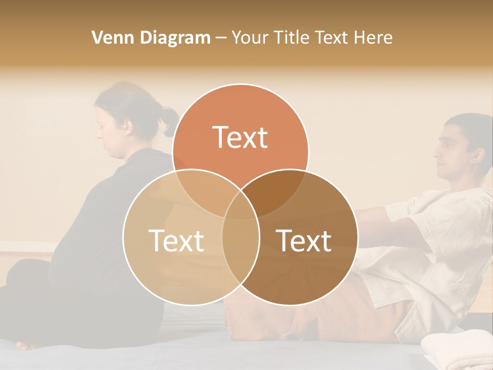 A Man And Woman Sitting On A Bed Holding Hands PowerPoint Template