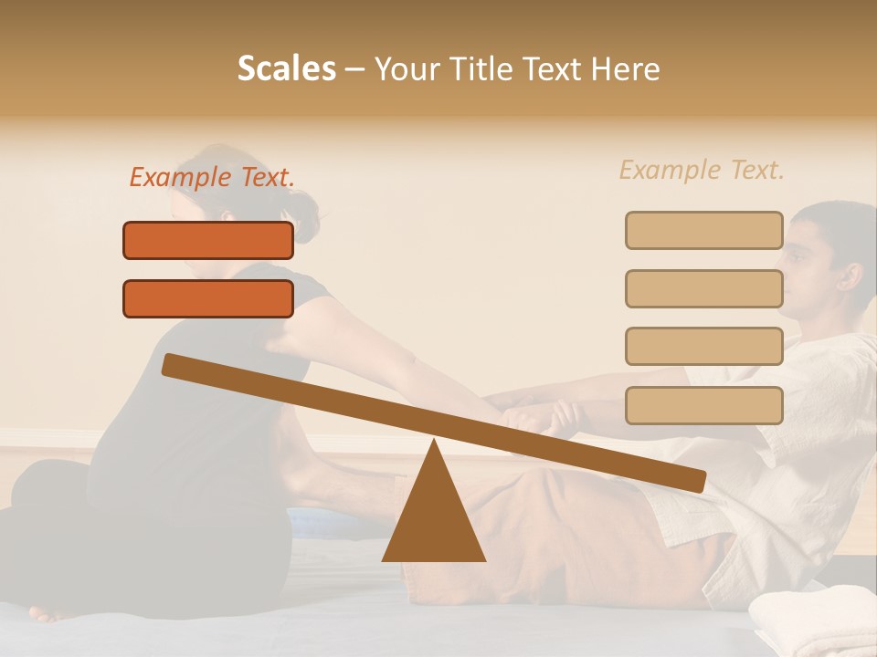 A Man And Woman Sitting On A Bed Holding Hands PowerPoint Template