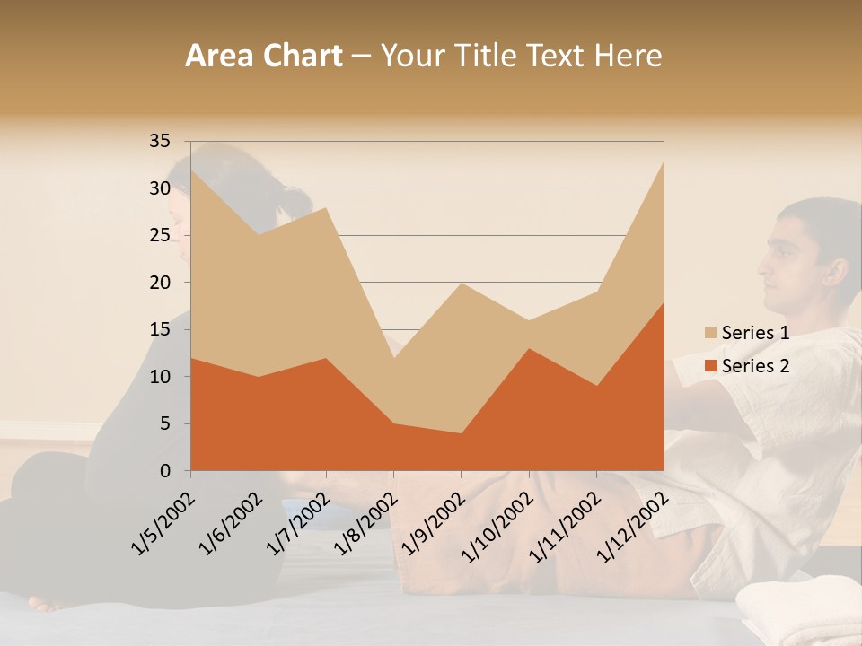 A Man And Woman Sitting On A Bed Holding Hands PowerPoint Template