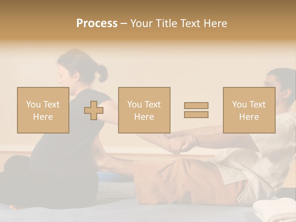 A Man And Woman Sitting On A Bed Holding Hands PowerPoint Template