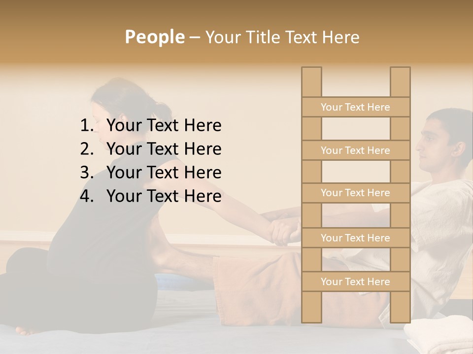 A Man And Woman Sitting On A Bed Holding Hands PowerPoint Template