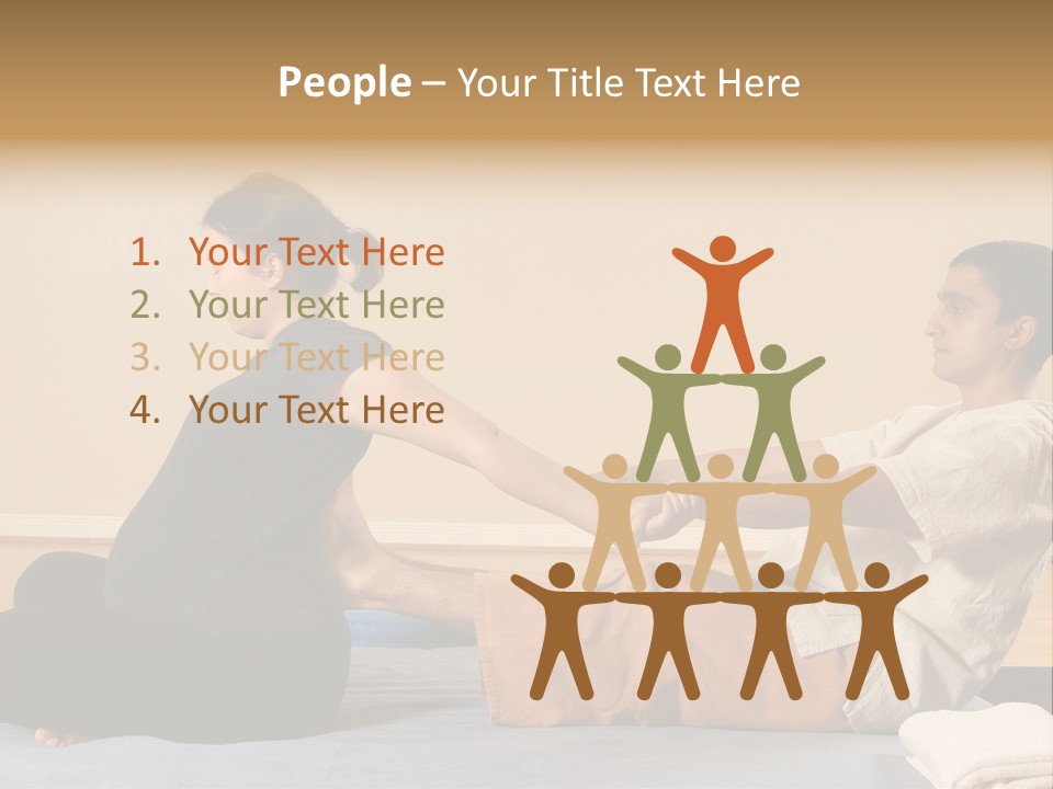 A Man And Woman Sitting On A Bed Holding Hands PowerPoint Template