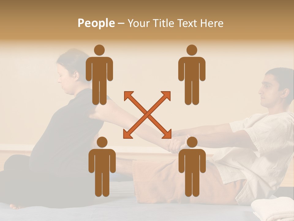 A Man And Woman Sitting On A Bed Holding Hands PowerPoint Template