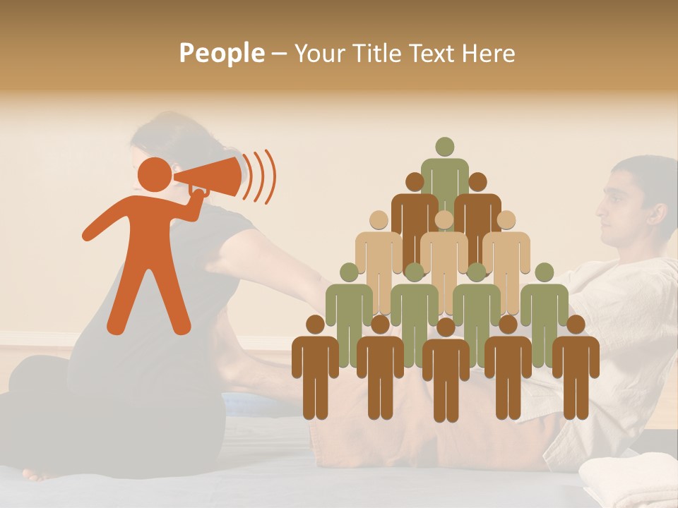 A Man And Woman Sitting On A Bed Holding Hands PowerPoint Template