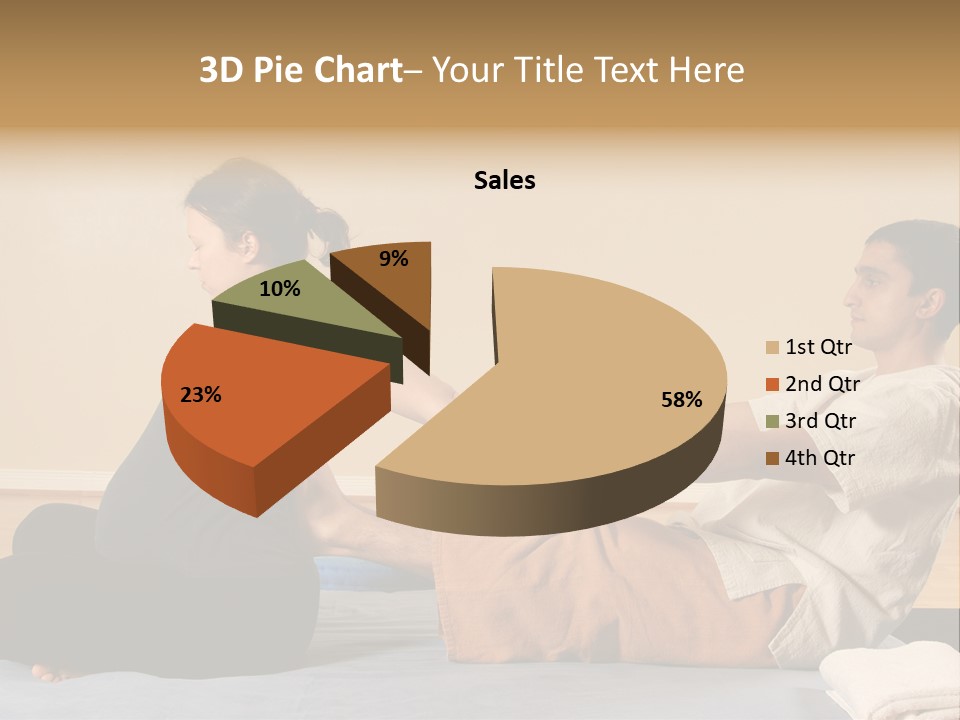 A Man And Woman Sitting On A Bed Holding Hands PowerPoint Template