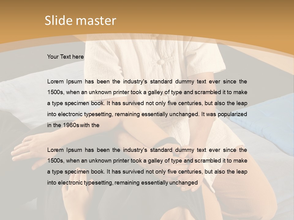 Man Therapist Stretching Female Client In Massage PowerPoint Template