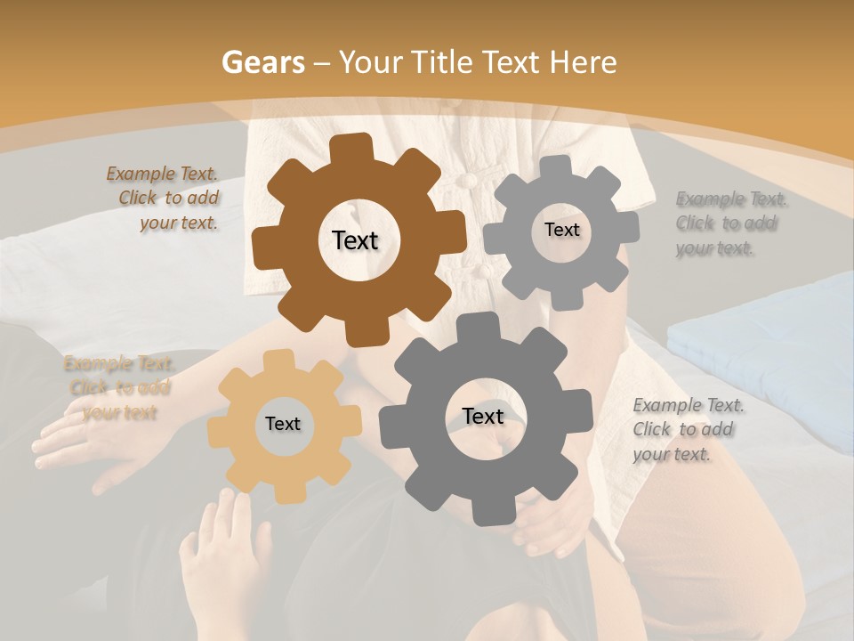 Man Therapist Stretching Female Client In Massage PowerPoint Template