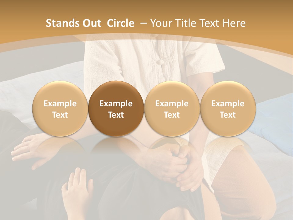 Man Therapist Stretching Female Client In Massage PowerPoint Template