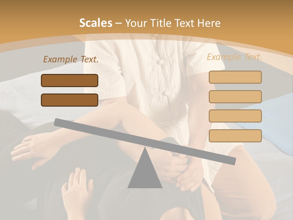 Man Therapist Stretching Female Client In Massage PowerPoint Template