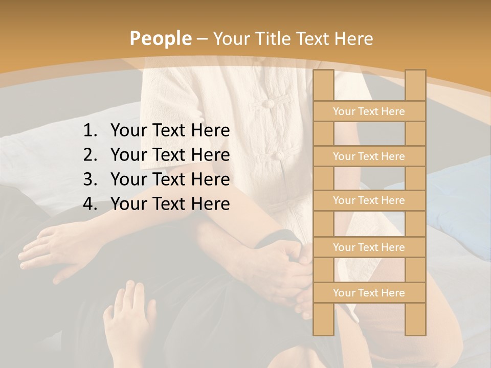 Man Therapist Stretching Female Client In Massage PowerPoint Template