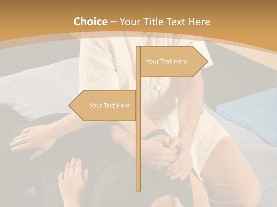 Man Therapist Stretching Female Client In Massage PowerPoint Template