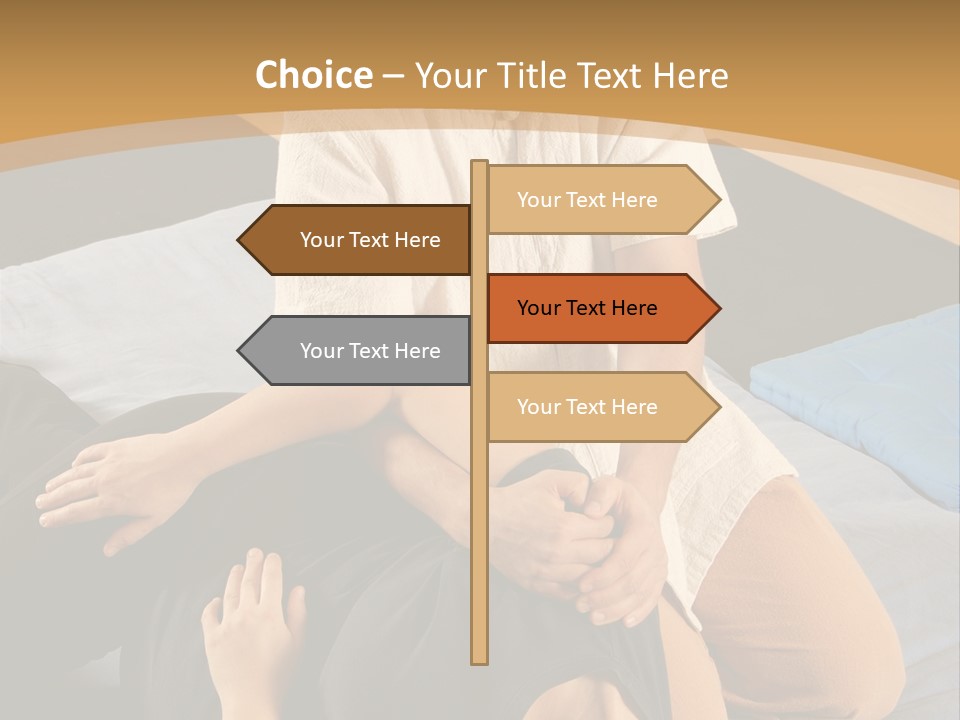 Man Therapist Stretching Female Client In Massage PowerPoint Template