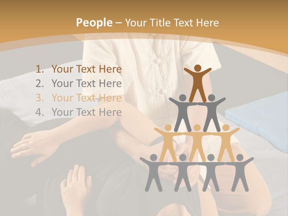 Man Therapist Stretching Female Client In Massage PowerPoint Template