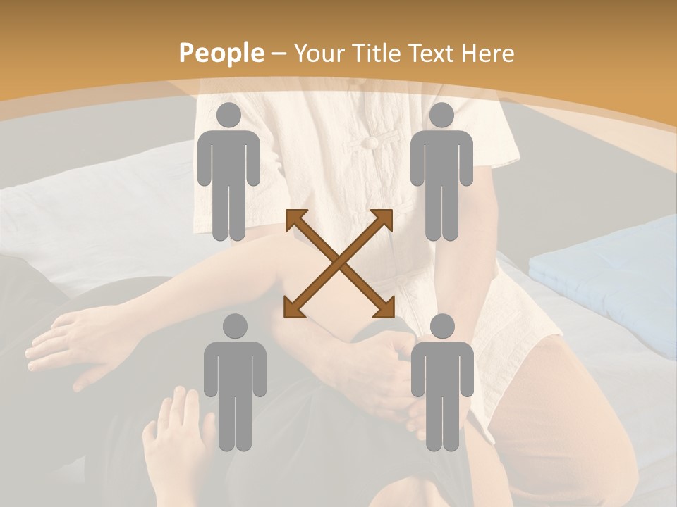 Man Therapist Stretching Female Client In Massage PowerPoint Template