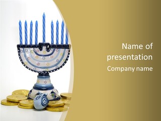 Photo Of Various Chanukah Related Objects - Holiday Related PowerPoint Template